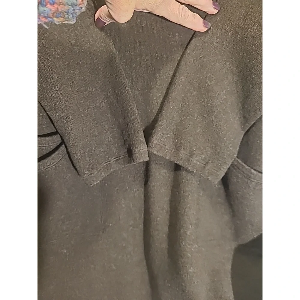 J Jill Tunic Sweater Wool Cashmere Long Sleeve V-neck Brown Front Pockets Lg Pet - Picture 12 of 16